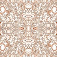 Orange ethnic decorative floral pattern design vector