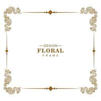 Square luxury decorative floral frame design vector