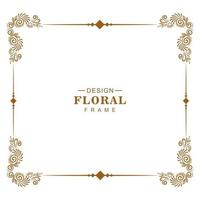 Square luxury decorative floral frame design vector