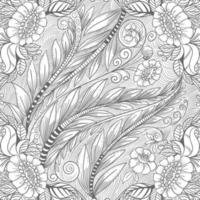 diseño de boceto de patrón floral decorativo vector