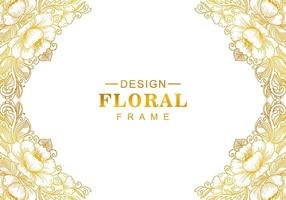 Beautiful decorative golden floral frame vector