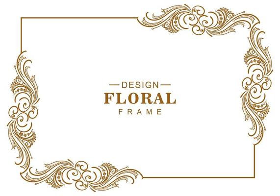 Decorative artistic floral frame