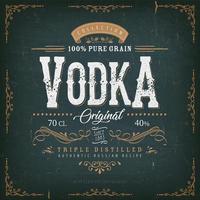 etiqueta de vodka vintage para botella vector
