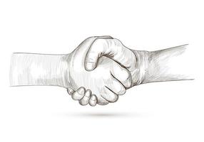 Beautiful detailed handshake sketch vector