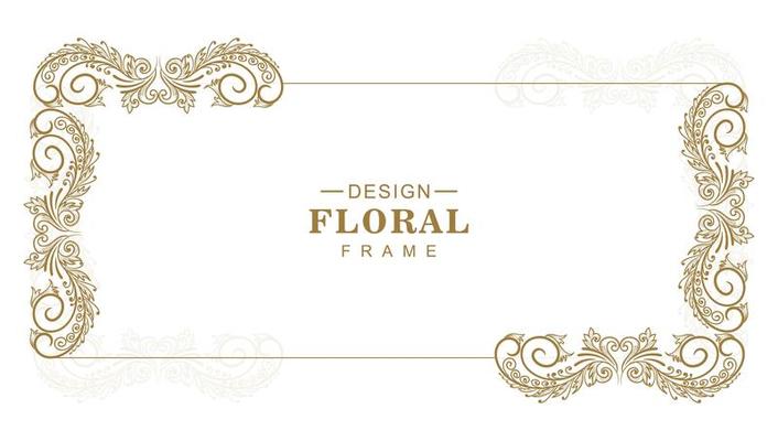 Ornamental decorative floral rectangle frame