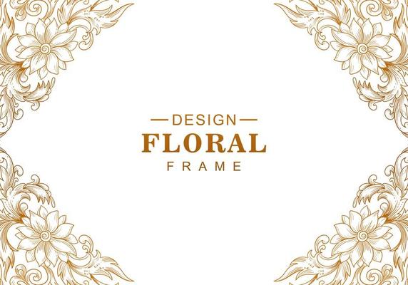 Ethnic decorative golden floral corner frame