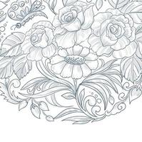 Decorative wedding card floral design vector