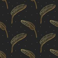 Gold foliage seamless pattern vector