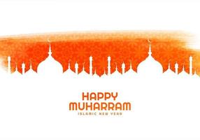 Happy Muharram holiday card mosbackground vector