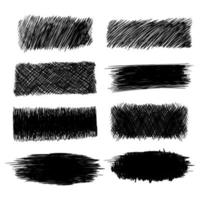 Hand drawn scribble lines texture set design vector