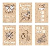 Christmas card collection vector