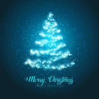 Christmas shining tree card vector