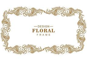 diseño de marco floral dorado artístico decorativo vector