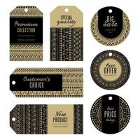 Set of boho tags vector