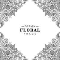 Artistic decorative floral frame pattern background vector