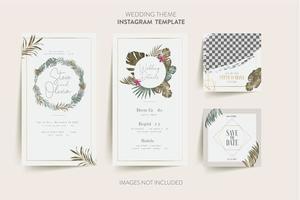 Floral wedding invitation card  vector