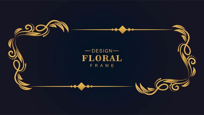 Gold floral artistic frame design