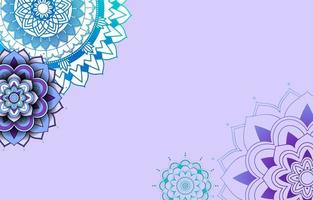 Purple, Blue Background Template with Mandala Patterns vector