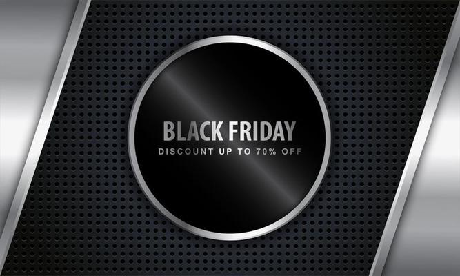 Black Friday Metallic Design with Discount Offer Frame