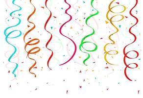 Abstract colorful confetti ribbons set  vector