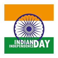 Indian Independence Day poster with flag vector