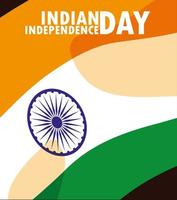 Indian Independence Day poster with flag vector