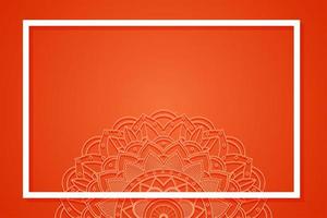 Red Background Template with Mandala Design vector