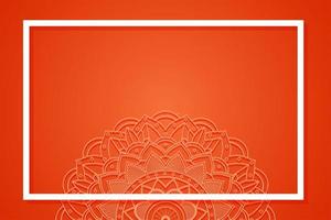 Red Background Template with Mandala Design vector