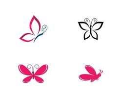 Set of flying butterfly logo images vector