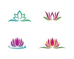 Beauty flower logo set design vector