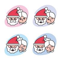 Christmas characters icon set  vector