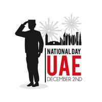 UAE national day banner with soldier vector