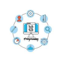 Programming and coding concept design  vector