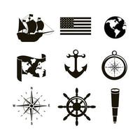 Set of travel icons  vector