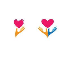 Love logo set with hands vector
