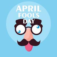 April fools day with crazy face accessories vector