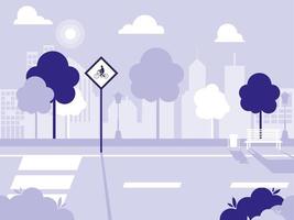 Road street scene isolated icon vector