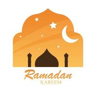 Ramadan Kareem mosque building in frame vector