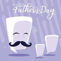 Happy father day with face and speech bubbles vector