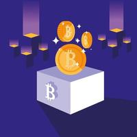 Crypto mining bitcoin icons vector