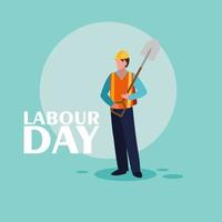 Labour day celebration with construction worker vector