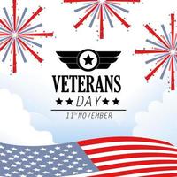 diseño de celebración del día de los veteranos y conmemoración vector