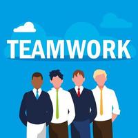 Teamwork with business men elegant vector