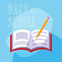 Back to school book and pencil vector