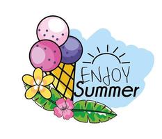 Enjoy summer design with ice cream  vector