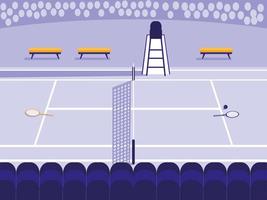 Tennis sport court scene vector