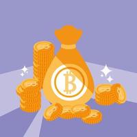 iconos de bitcoin de cripto minería vector