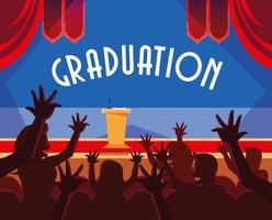 Graduating students in celebration design vector