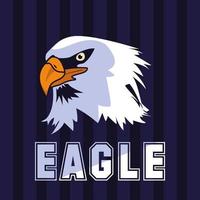 Bald eagle bird head with word vector