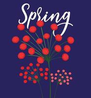 Beautiful spring flowers card vector